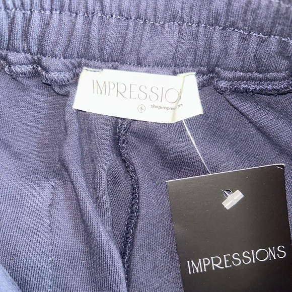 THE LIVVY HIGH WAIST TERRY BARREL LEG PANTS IN NAVY - Picture 8 of 9